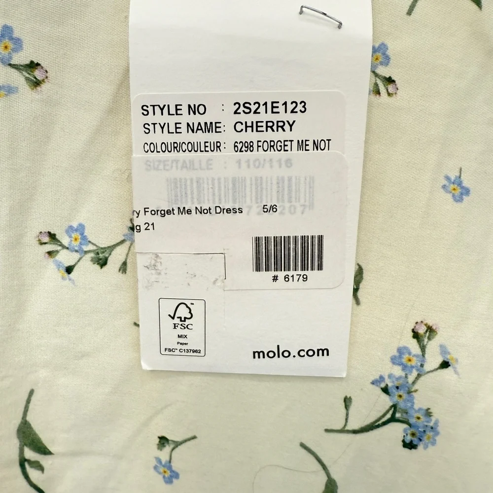 NWT MOLO FORGET ME NOT CHERRY DRESS SIZE 5 6 SPRING - Picture 4 of 4